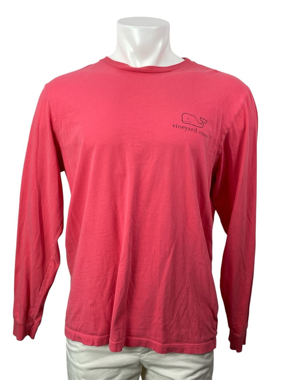 Vineyard Vines Men's Red Logo Long Sleeve Crew Neck Cotton T Shirt Tee Top M